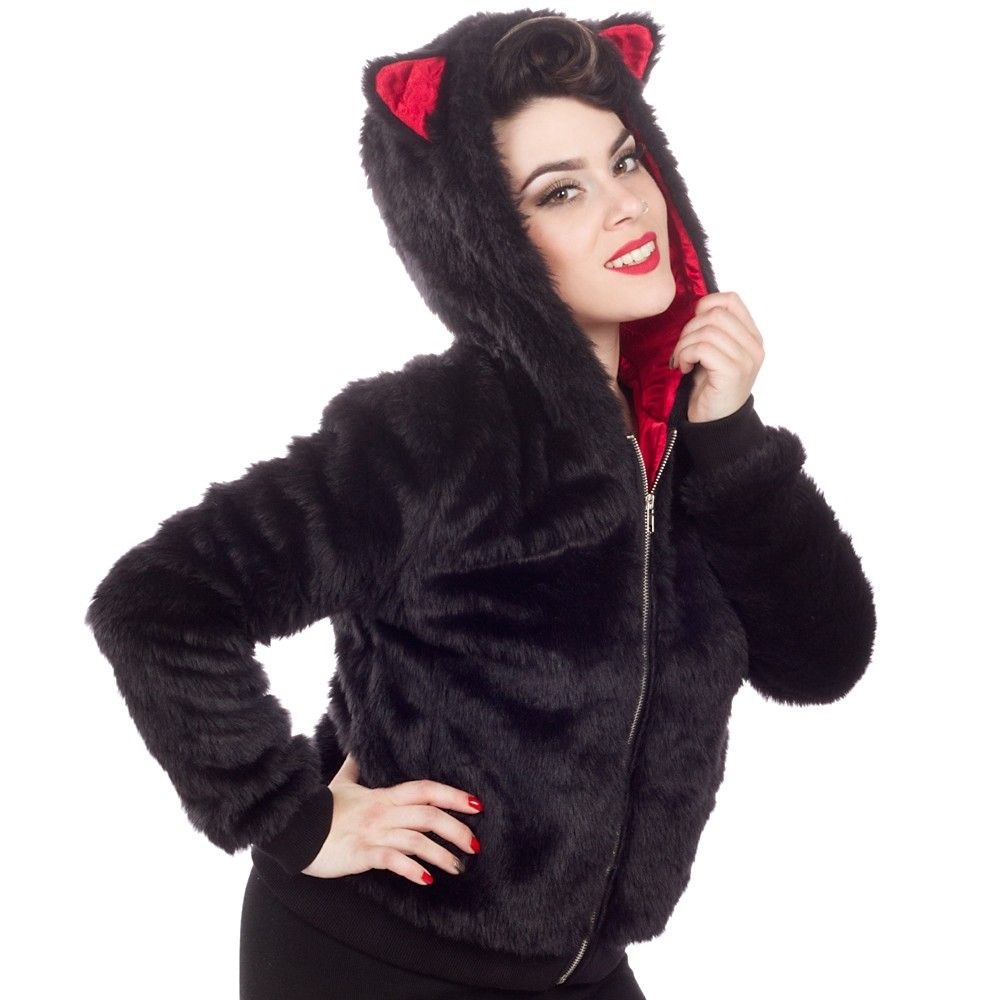 Black faux fur kitty jacket